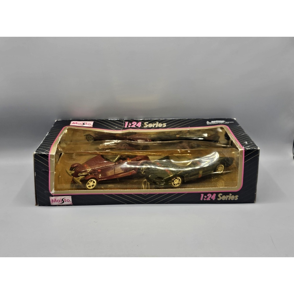 Maisto 1997 Purple Plymouth Prowler & Chevy Camaro Twin Pack 1/24 Series  In Box